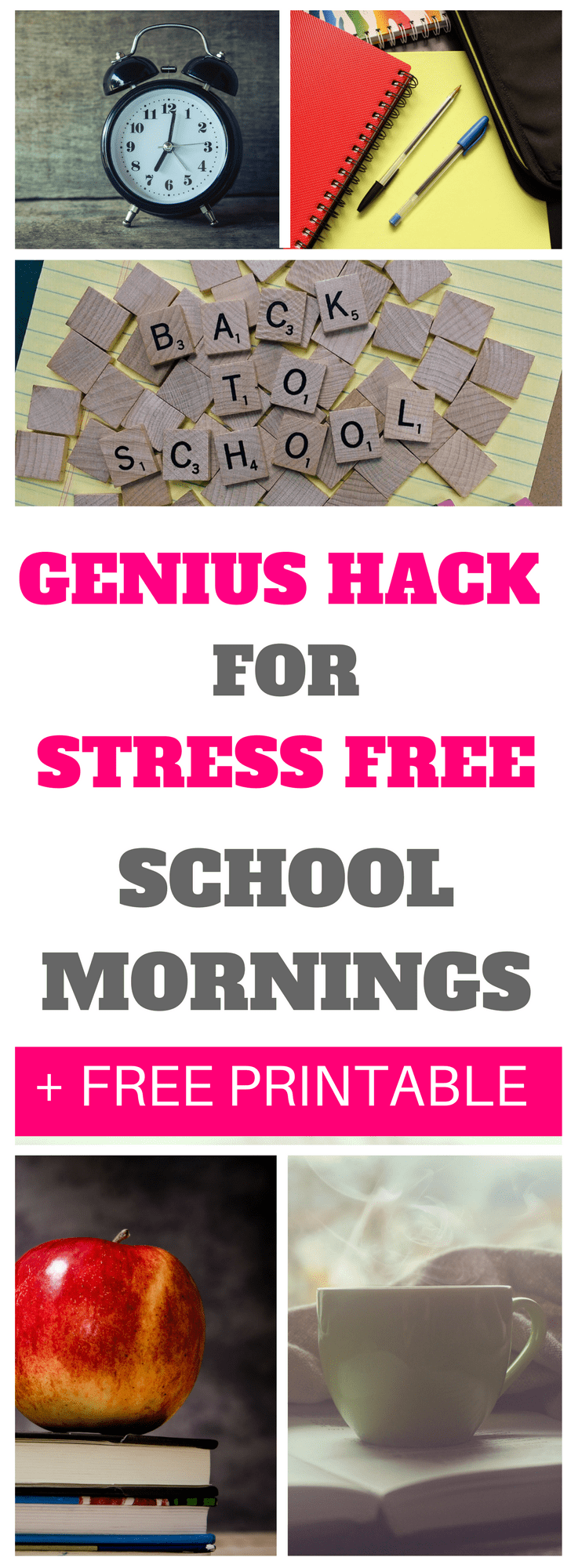Genius Hack for stress free school mornings #schoolmornings #mum #mom #mumlife #momlife #routine #freeprintable #organisation #organization 