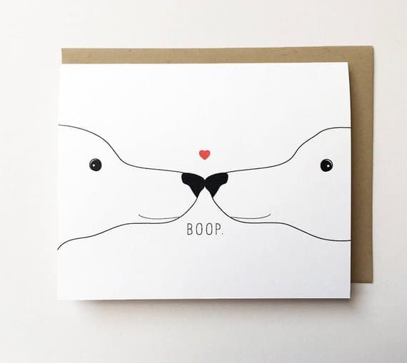Cute dog valentines card for kids