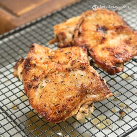 Extra Crispy Lemon & Thyme Chicken Thighs, ketogenic, keto food, bbq idea, recipes