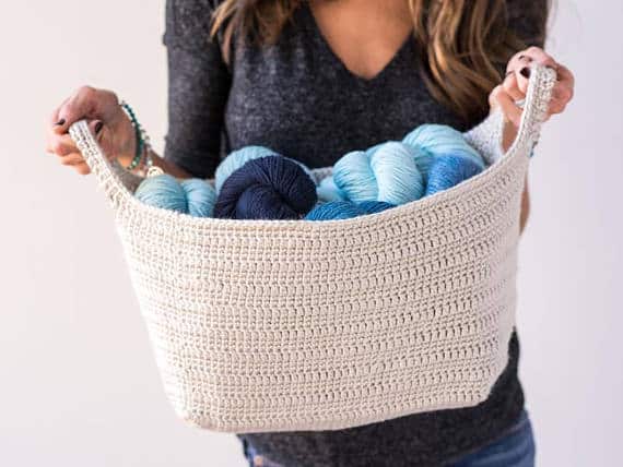 Crochet Pattern ~ Essentials Basket ~ Crochet Pattern #storage #organization #organisation #crafty #craft #makemoney #sellcrafts #diy #crochetcraft
