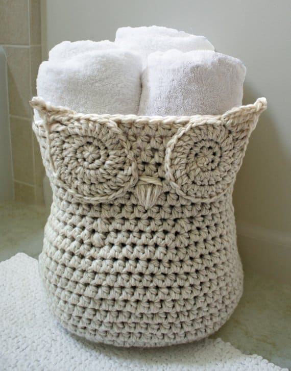 Crochet Pattern-- The Original Owl Basket --Crochet Pattern #crochet #storage #organisation #organization