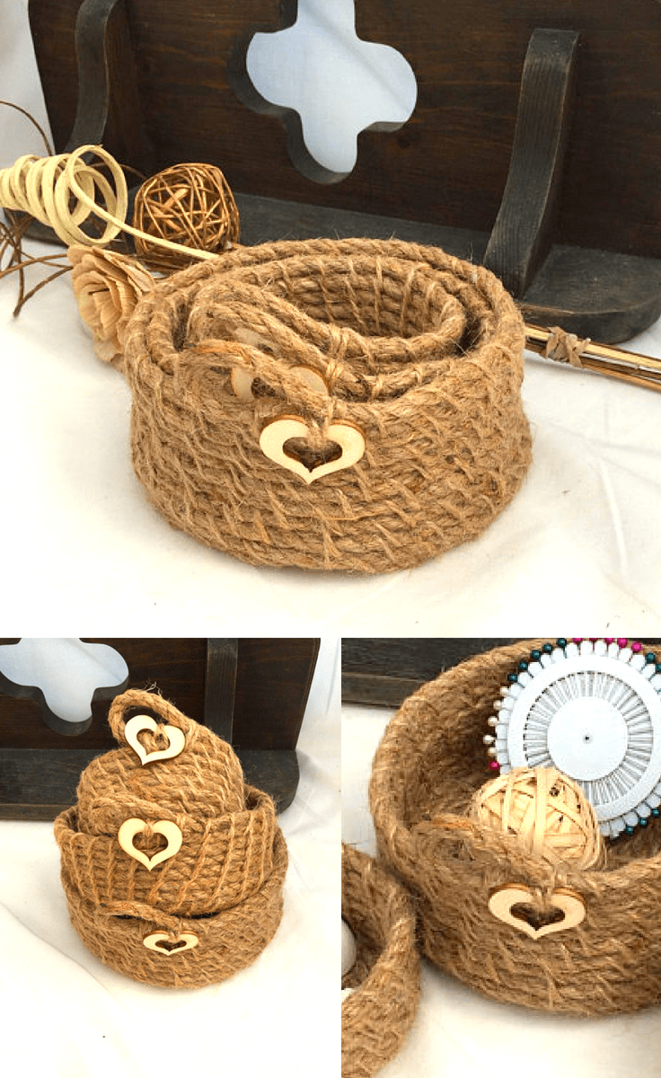 Rustic jute Baskets #homedecor #decor #home #farmhouse #farmhousehomedecor #homedecorideas #farmhousedecorideas #farmhousedecor #handmade #decorideas #rustic #rustichomedecor