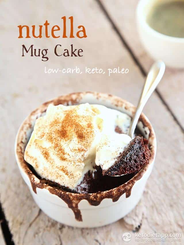 12 Delicious Keto Mug Cakes That Will Keep You In Ketosis (and Satisfy Your Sweet Tooth) #keto #ketodiet #ketomugcake #nutellamugcake