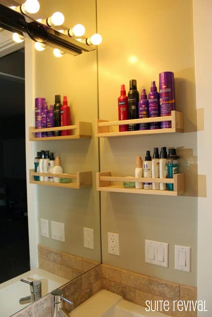 A Small Bathroom Shelf - Ikea Spice Rack Hack - Loving Here