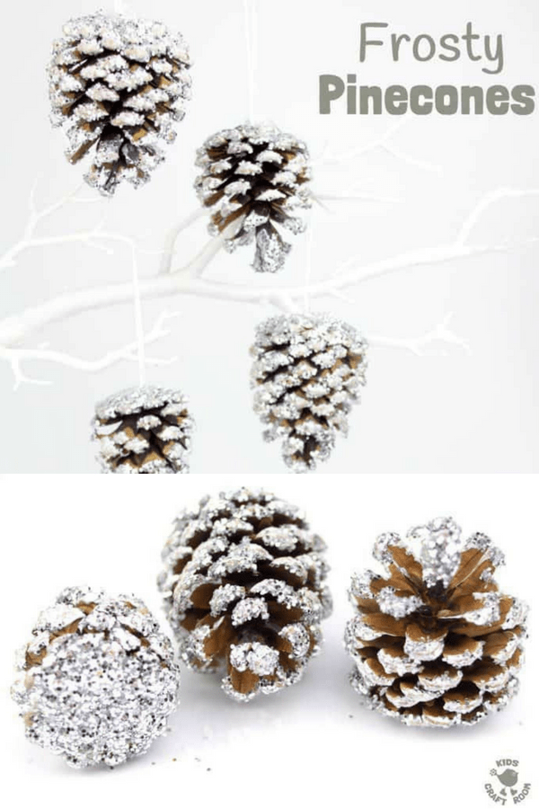 Gorgeous Frosty Pinecone Craft - Kids Craft Room