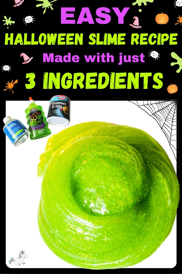 Easy Halloween slime recipe made with just 3 ingredients!