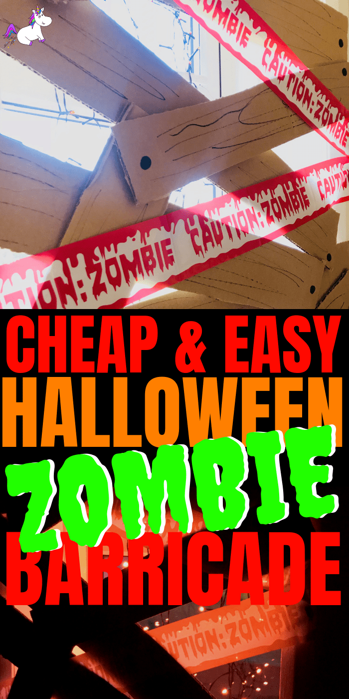 Easy Halloween Crafts ~ Cheap & Easy Spooky Zombie Barricade Halloween Craft For Kids, Awesome Cheap Halloween Party Idea #halloweencrafts #easyhalloweencrafts #kidscrafts #kidsartsandcrafts #diyhalloweendecorations