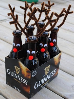 Reindeer beer bottles are the perfect cheap DIY gift idea