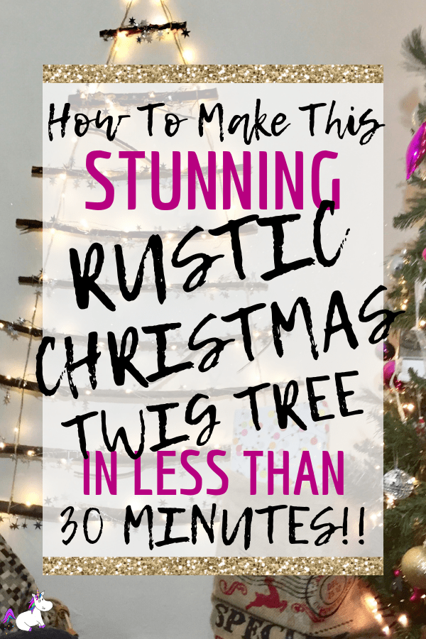 How To Make This DIY Stunning Twig Christmas Tree You Can Make In Less Than 30 Minutes | DIY Christmas Decorations | Rustic Christmas tree | DIY Christmas tree Via https://themummyfront.com #christmastreeideas #christmastree #diychristmascrafts #diychristmasdecorations