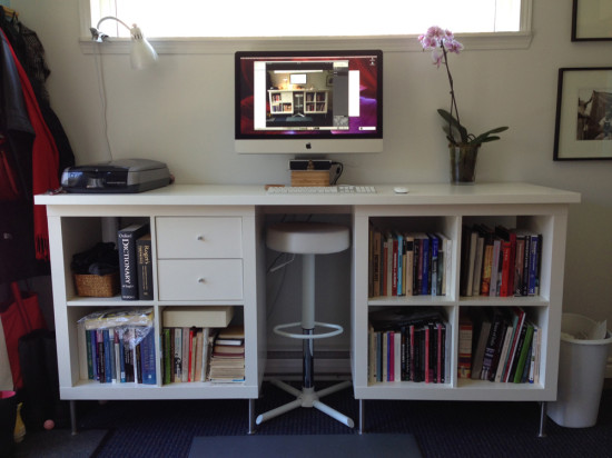 Easy ikea Kallax Standing Desk hack & office storage idea