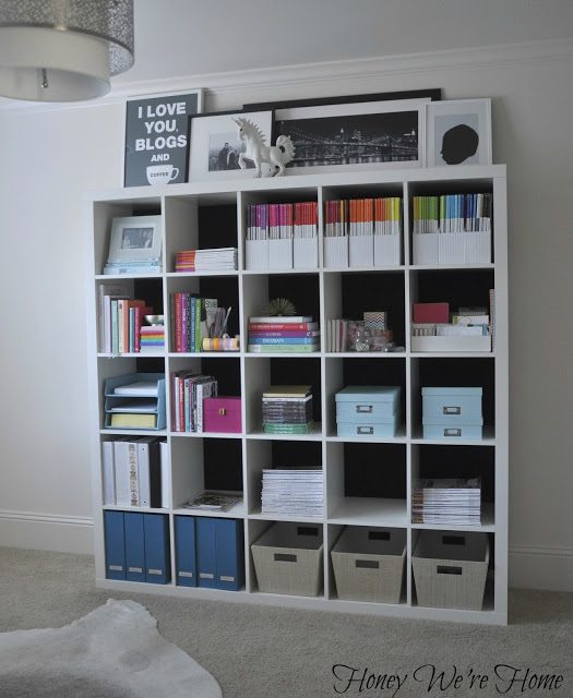 Fabric Lined Ikea Kallax Bookcase