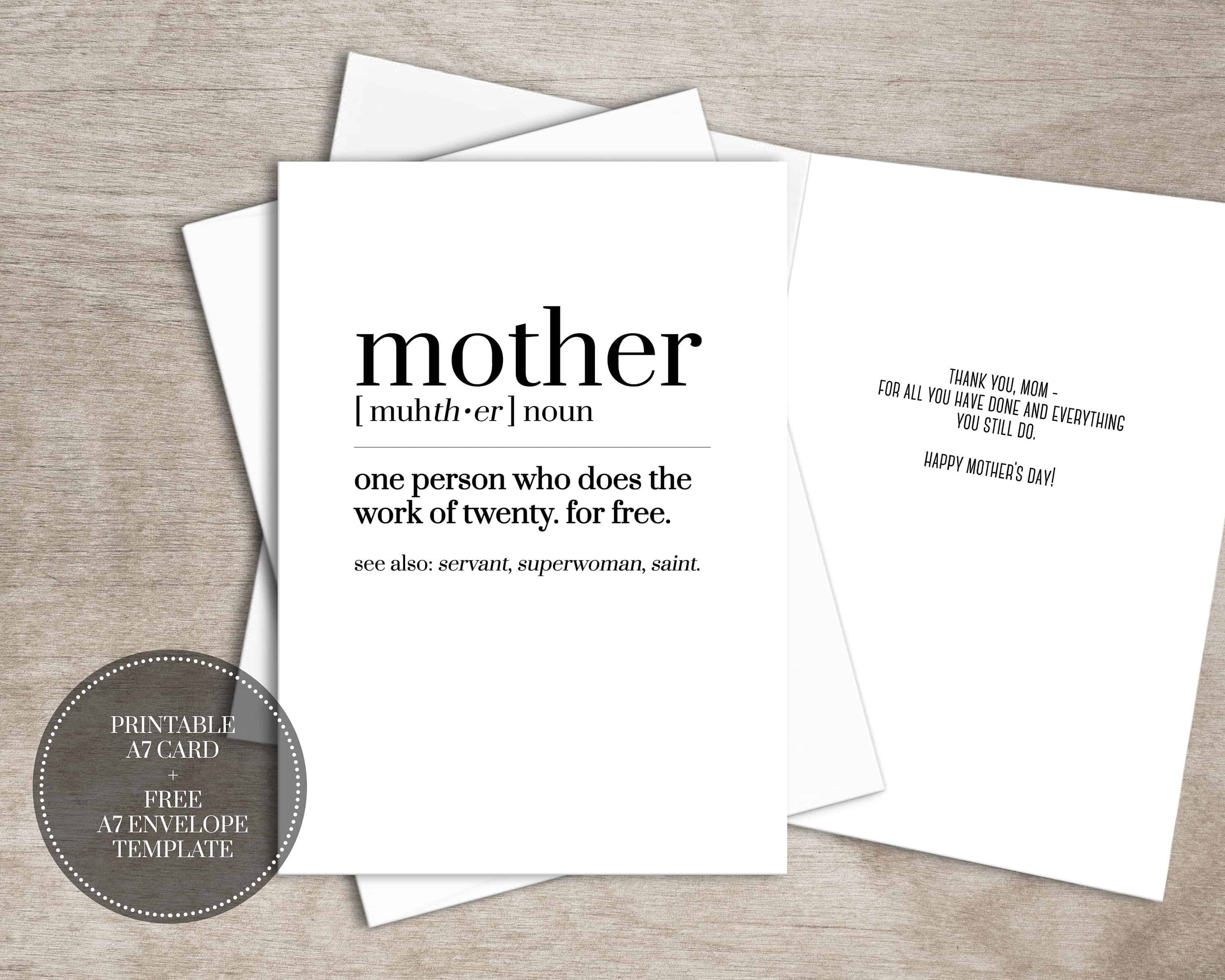 15 Printable Mother's Day Cards She'll Actually Love! - The Mummy Front