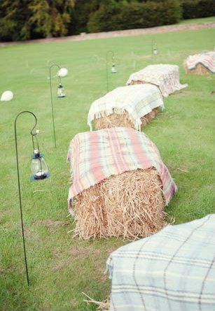 Hay bale party seating | Summer party ideas