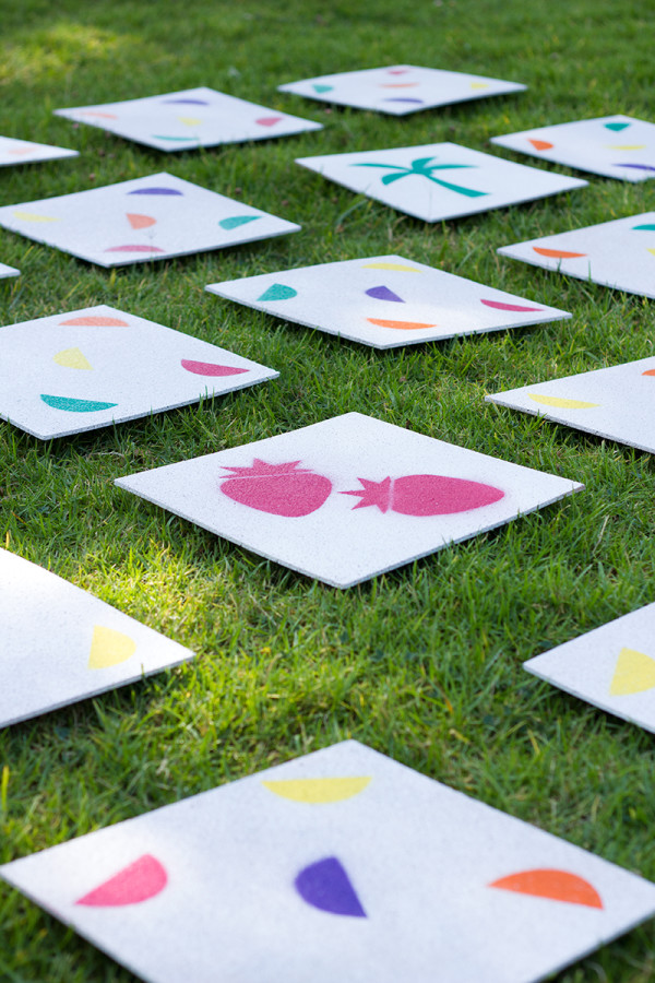 DIY Giant lawn matching game to play at your summer party