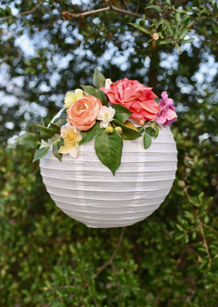 stunning DIY flower paper lantern party decoration idea