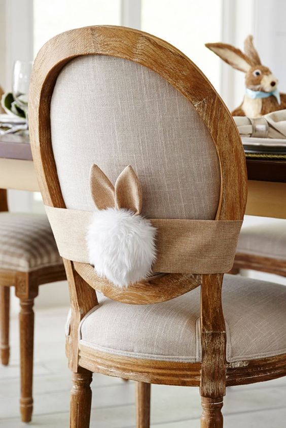 Burlap Bunny Easter Chair Dressing