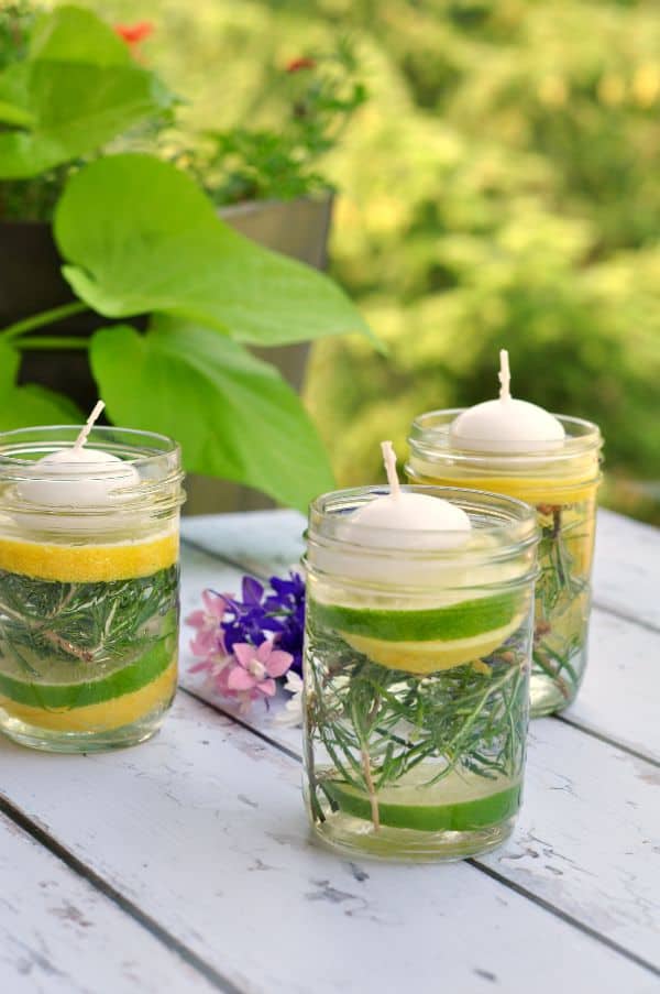 Beautiful Natural Bug Repellant Luminaries! Perfect DIY luminaries for your summer gathering #summerparty #diypartydecor