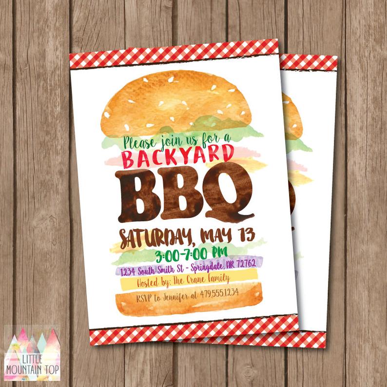 BBQ Party Invites for a summer party