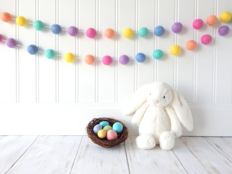 easter garland, spring garland