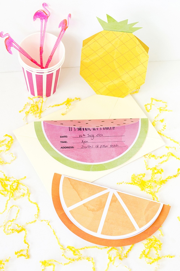 Printable fruity summer party invitations #summerparty