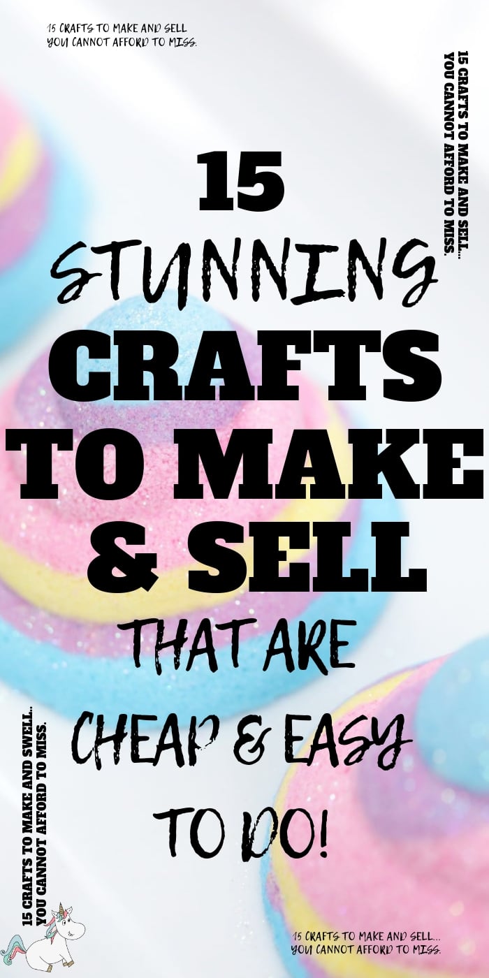 15 Amazing Easy Crafts To Make and Sell For Extra Cash! If you have an online craft business or are looking to start one you'll love these easy crafts to make & sell for profit! They're all cheap crafts that you can do quickly which means you can make money from home quickly! The perfect side hustle idea! Click to check them out! #themummyfront