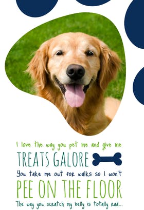 One of the best printable fathers day cards from pets