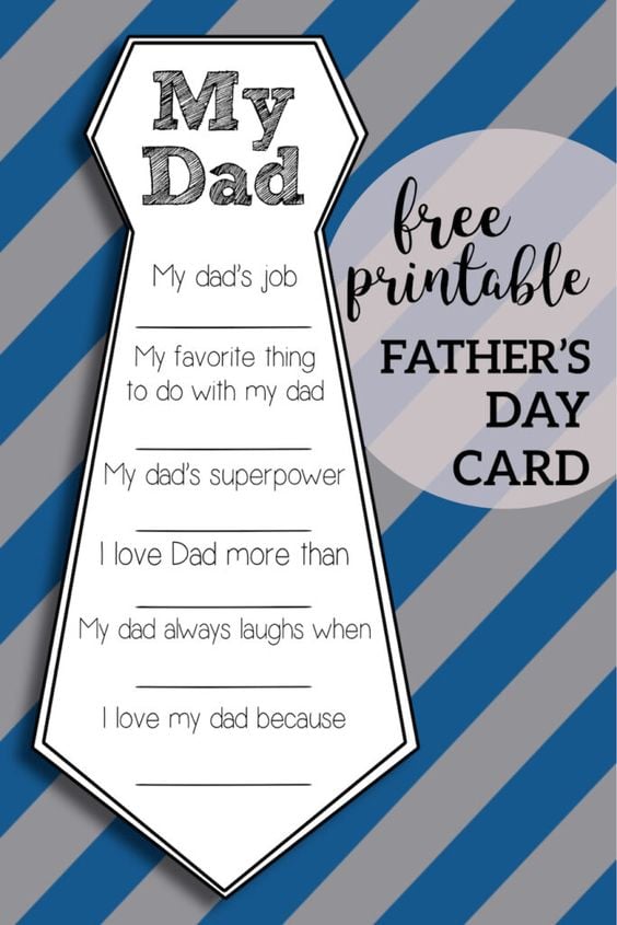 21 Best Printable Fathers Day Cards Dad Will Love! The Mummy Front