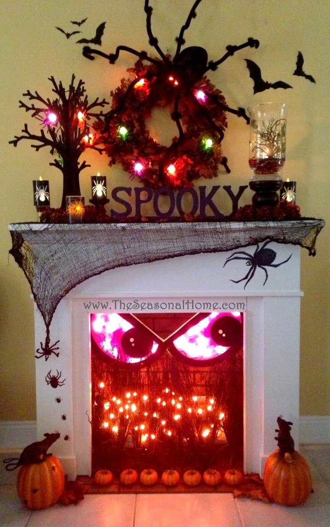 This fireplace is one the best DIY halloween decorations on the internet