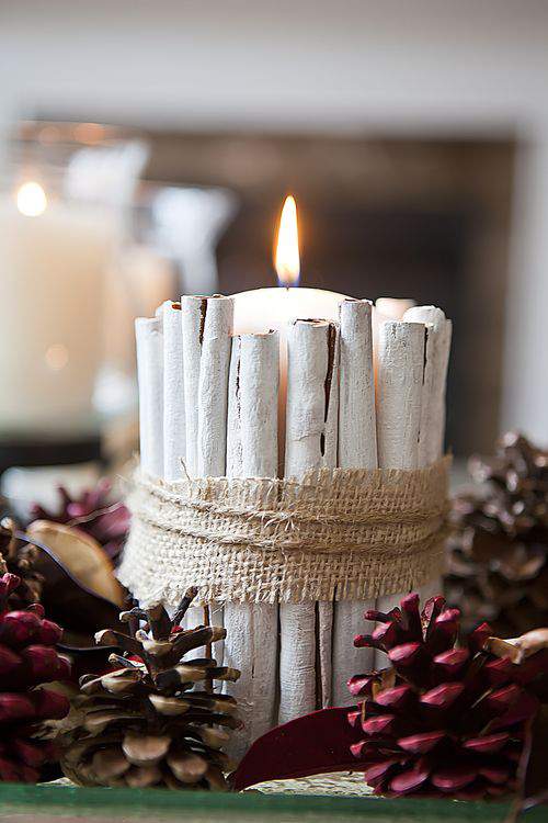 DIY Cinnamon Stick Candle