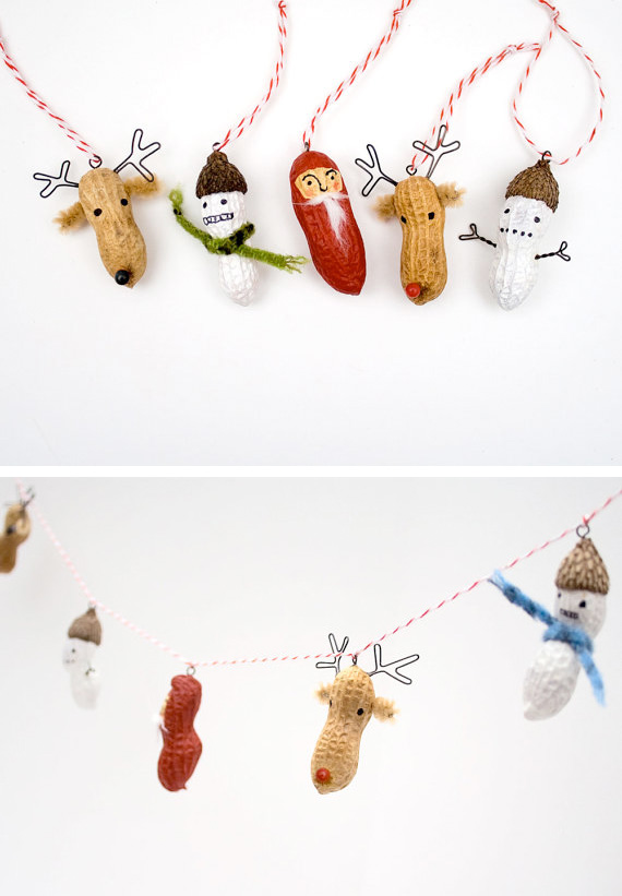 DIY Peanut Christmas Garland