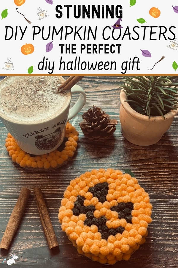 Easy DIY Halloween Gift: Adorable Pumpkin Coasters you can make as a stunning handmade Halloween gift everyone will love!