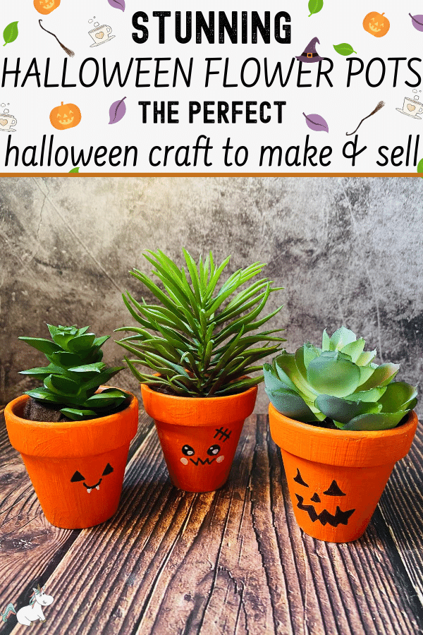 Stunning DIY Halloween Flower Pot Craft: The perfect Halloween craft to make and sell! #halloweencraft #diyhalloween