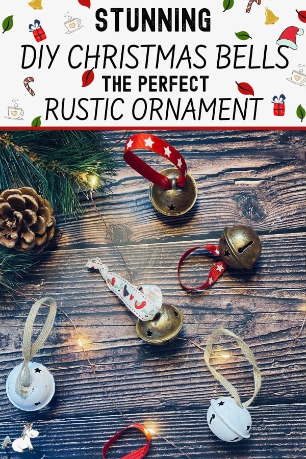Stunning DIY Rustic Christmas Bells! The perfect DIY Christmas ornament for people who love rustic style decor #christmasbells #diychristmasdecorations #diychristmasdecor #rusticchristmas
