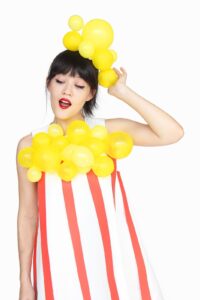 This popcorn Halloween costume is an easy option for women