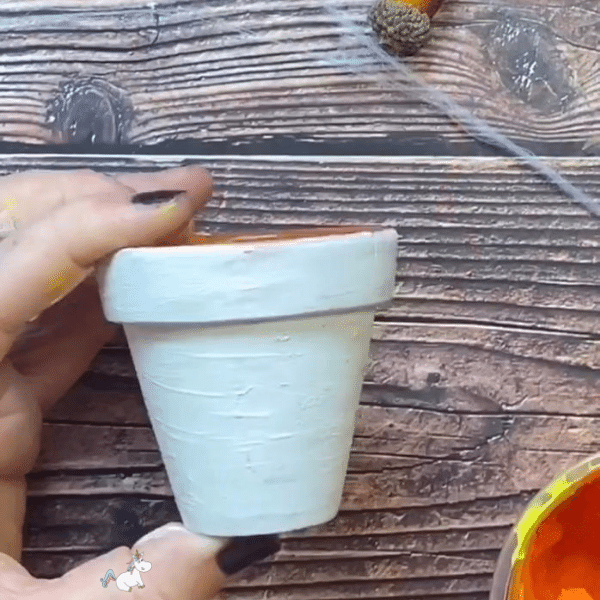 Paint your Halloween flower pots white