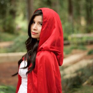 A simple red cape makes little Red Riding Hood the perfect Halloween costume for women!