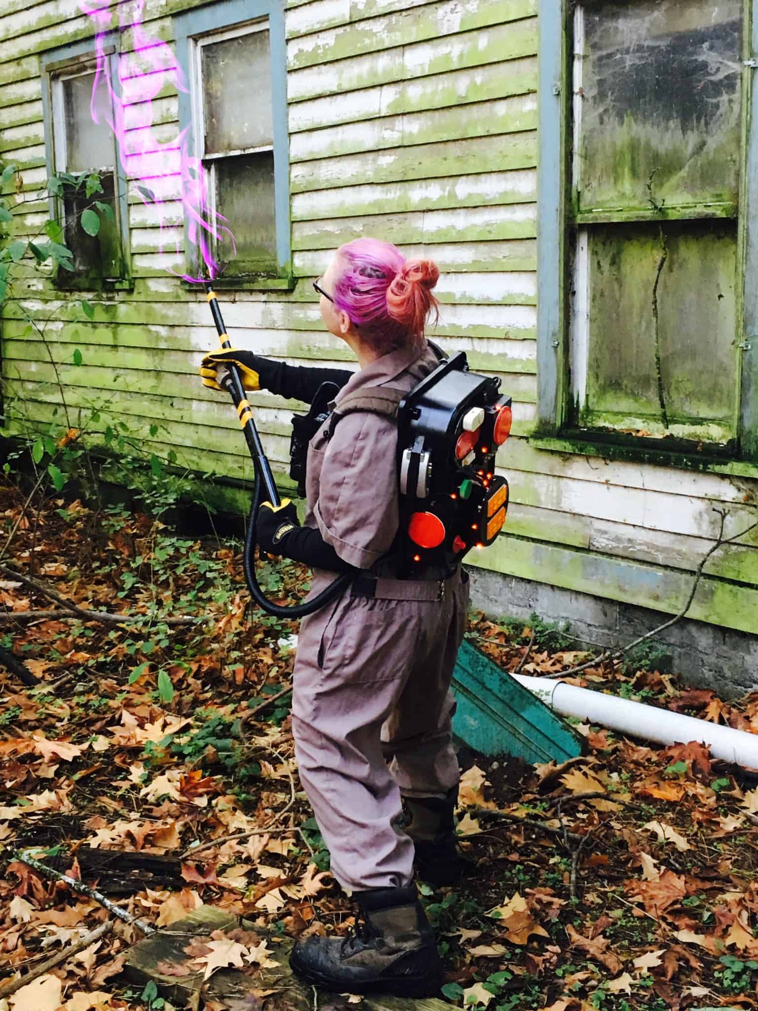 adult home made costume for new ghost buster movie