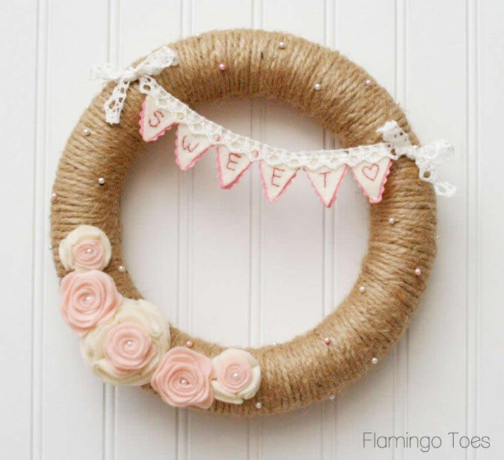 Easy Valentine's Pom Pom Wreath