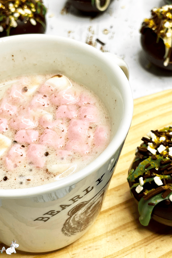 Hot chocolate made with hot chocolate bombs