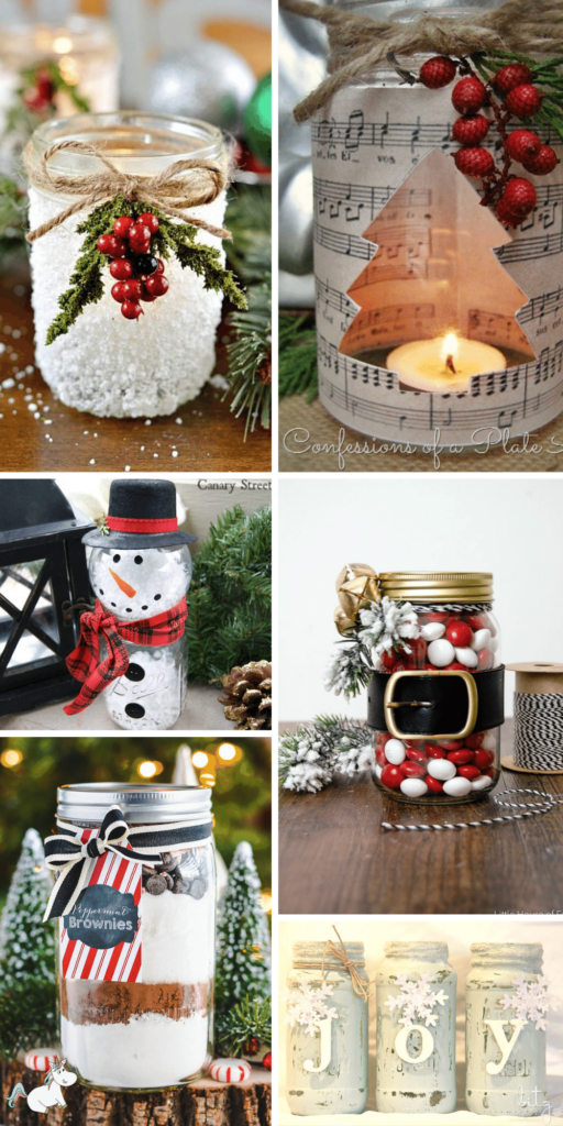 62 Mason Jar Christmas Crafts You Need To See! - The Mummy Front