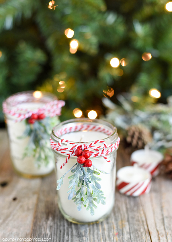 DIY peppermint candles