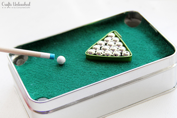 DIY Christmas Gifts like this snooker tin are perfect for dad