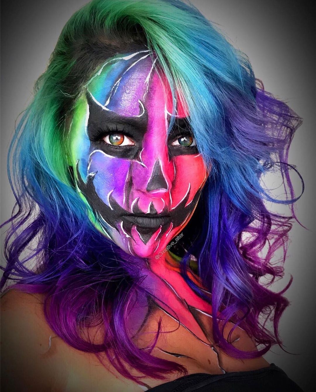 rainbow pumpkin face paint