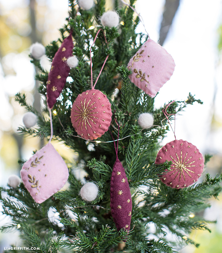 Felt embroidered Christmas Ornaments