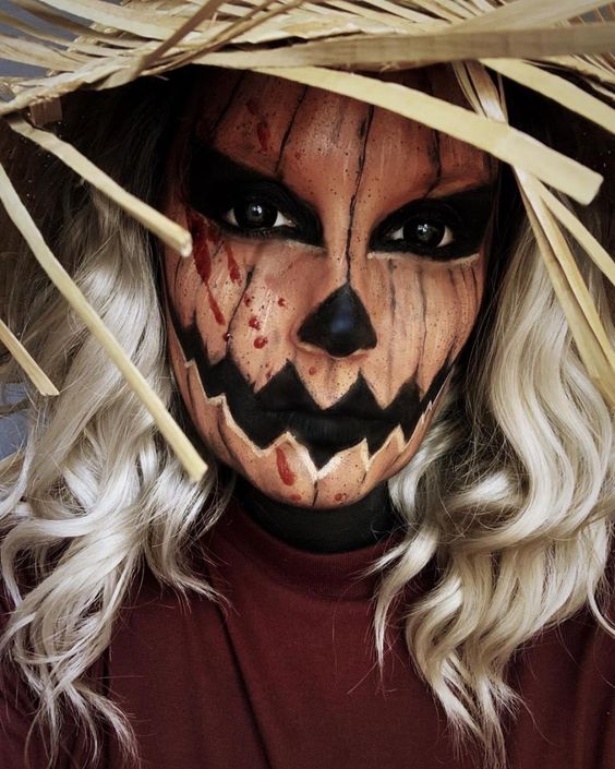 Scary Pumpkin Makeup Look