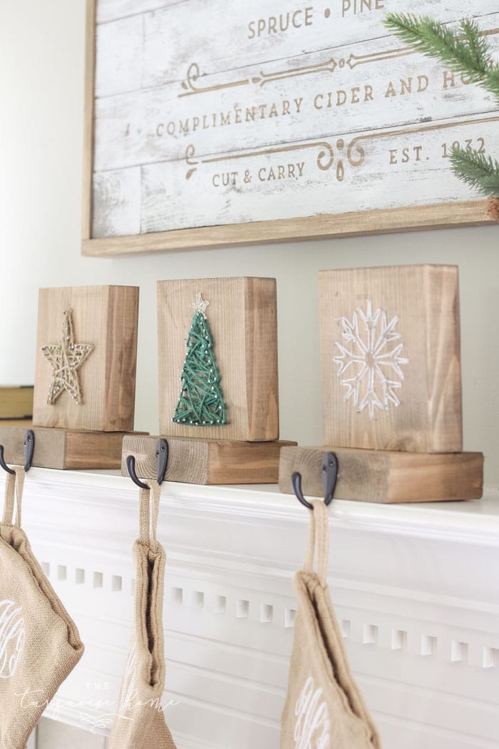 DIY String art stocking holders