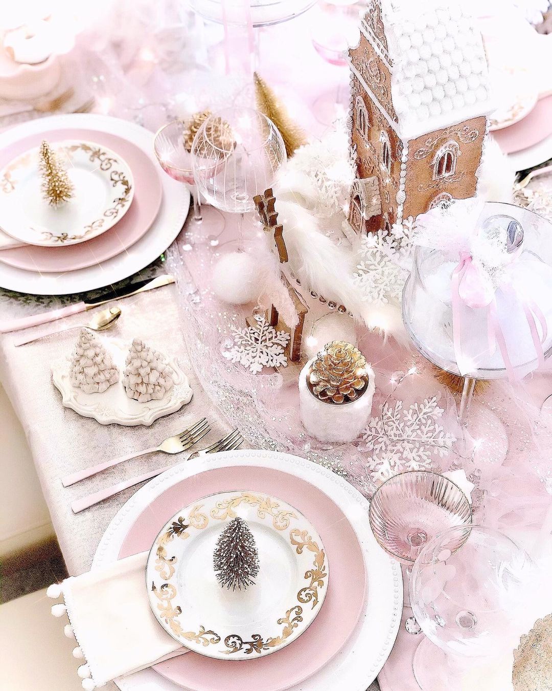 Sweet pink blush tabletop decor