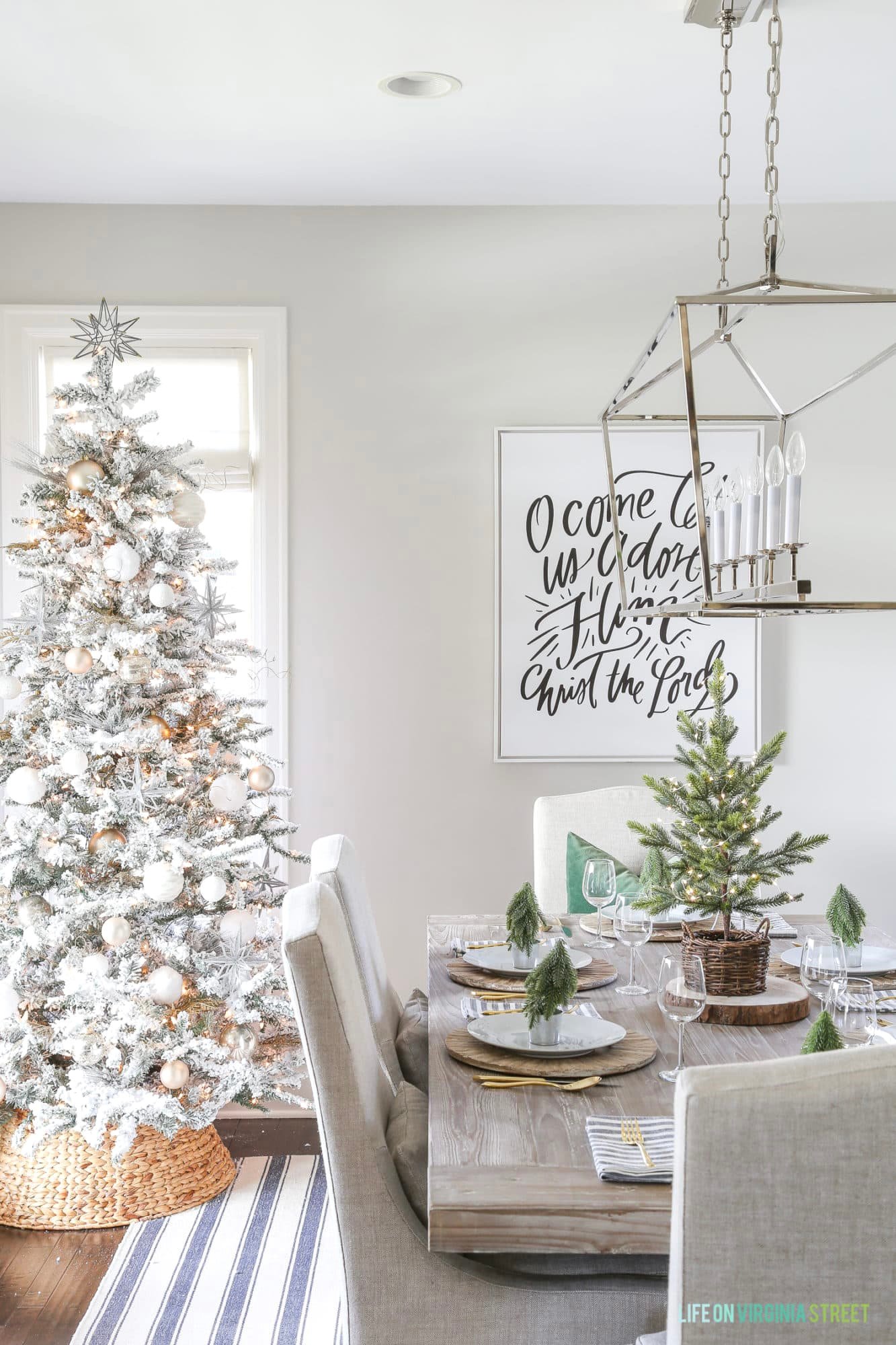 Woodland themed Christmas Tablescape