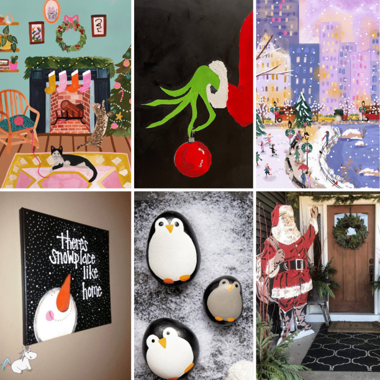 easy christmas paintings featured image