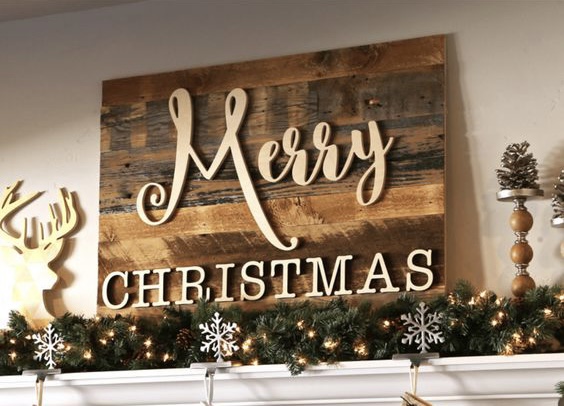 Merry Christmas Sign Made With Reclaimed Wood